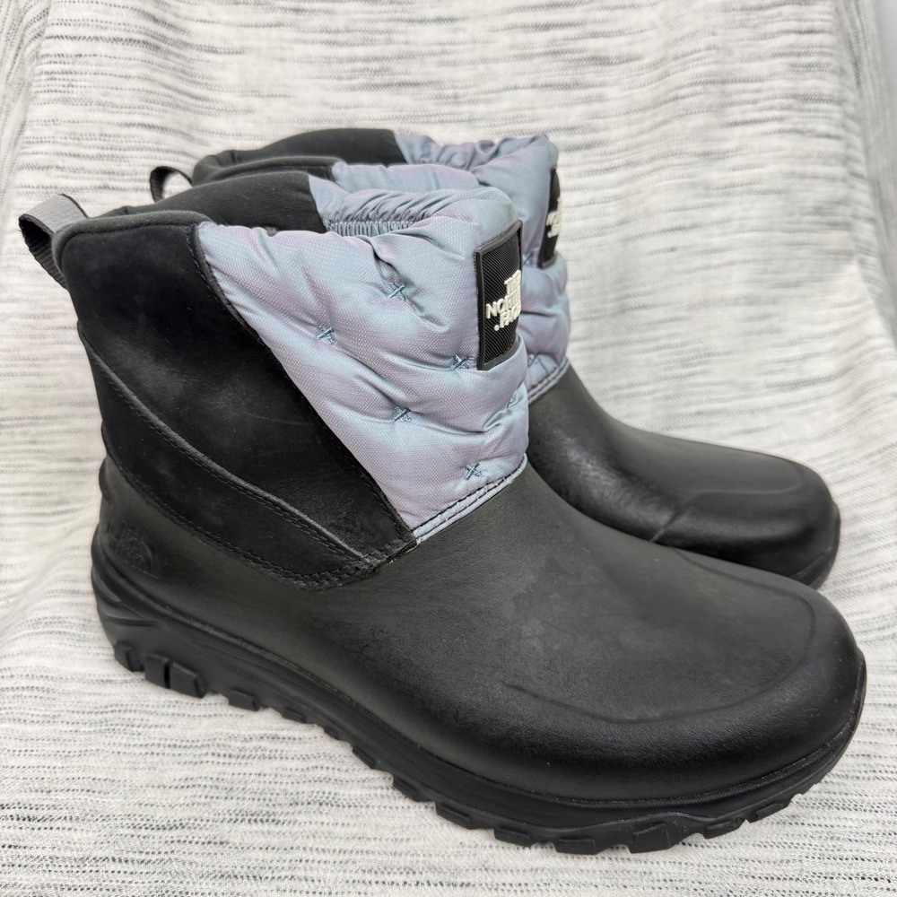 The North Face Yukiona Pull On Ankle Boots 9.5 Quilted Winter Waterproof Lined